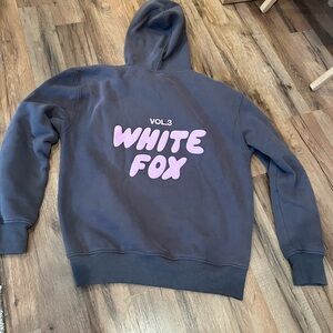 White fox gray hoodie